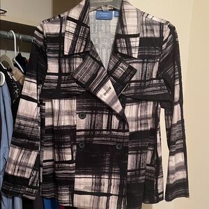 Simply Vera Vera Wang Black and White Plaid Blazer